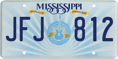 MS license plate JFJ812