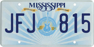 MS license plate JFJ815
