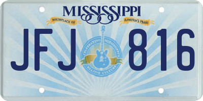 MS license plate JFJ816