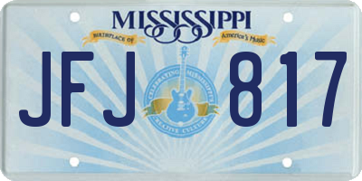 MS license plate JFJ817