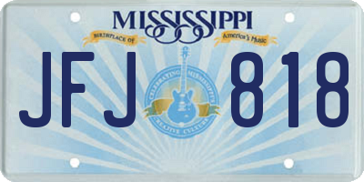 MS license plate JFJ818