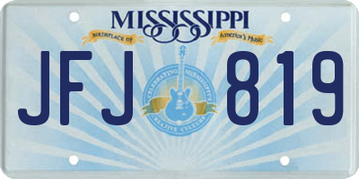 MS license plate JFJ819