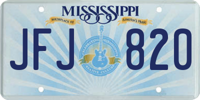 MS license plate JFJ820