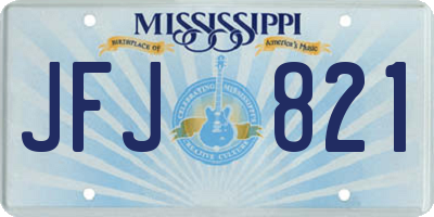 MS license plate JFJ821
