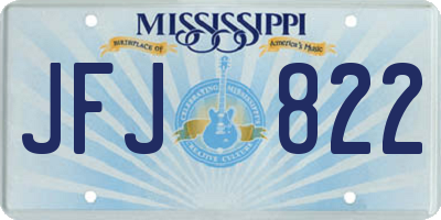 MS license plate JFJ822