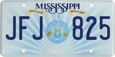 MS license plate JFJ825