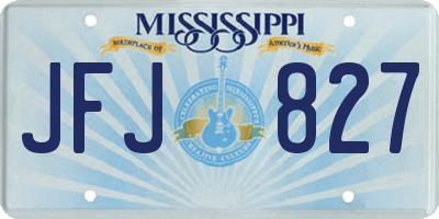 MS license plate JFJ827