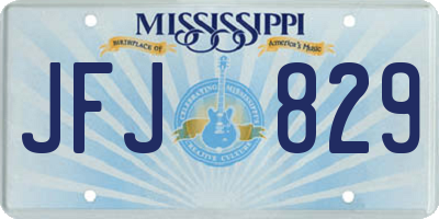 MS license plate JFJ829