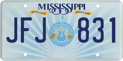 MS license plate JFJ831