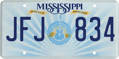 MS license plate JFJ834