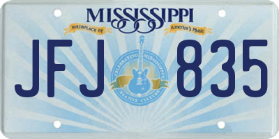 MS license plate JFJ835