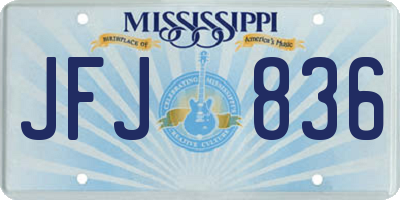 MS license plate JFJ836