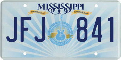MS license plate JFJ841