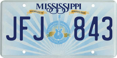 MS license plate JFJ843
