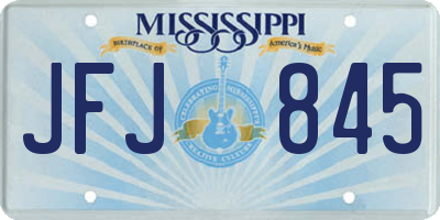 MS license plate JFJ845