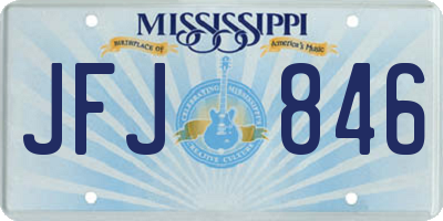 MS license plate JFJ846