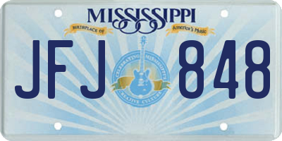 MS license plate JFJ848