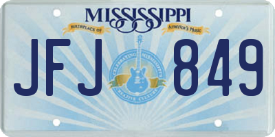 MS license plate JFJ849