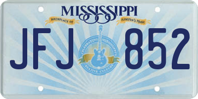 MS license plate JFJ852