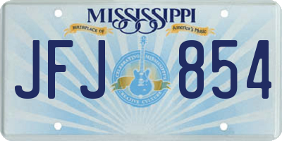 MS license plate JFJ854
