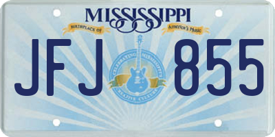 MS license plate JFJ855