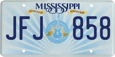 MS license plate JFJ858