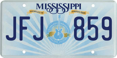 MS license plate JFJ859