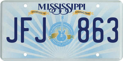 MS license plate JFJ863