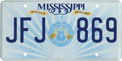 MS license plate JFJ869