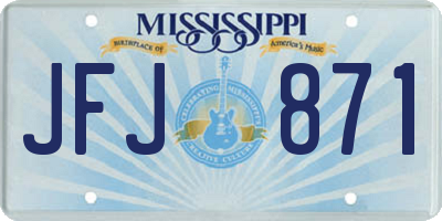 MS license plate JFJ871