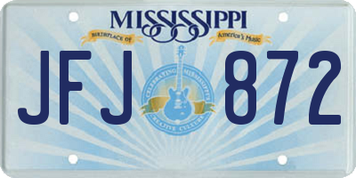 MS license plate JFJ872