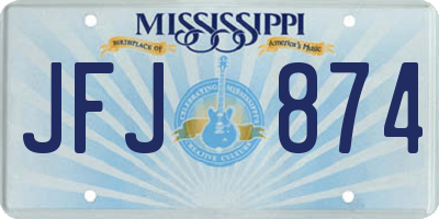 MS license plate JFJ874