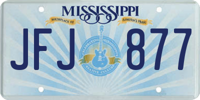 MS license plate JFJ877