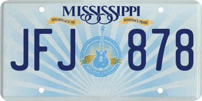 MS license plate JFJ878