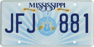MS license plate JFJ881