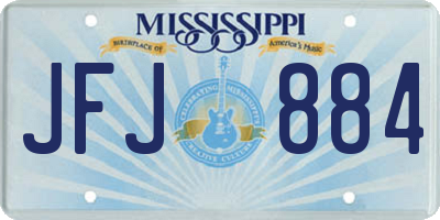 MS license plate JFJ884
