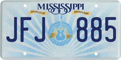 MS license plate JFJ885