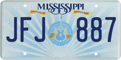 MS license plate JFJ887