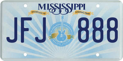 MS license plate JFJ888