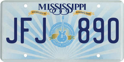 MS license plate JFJ890