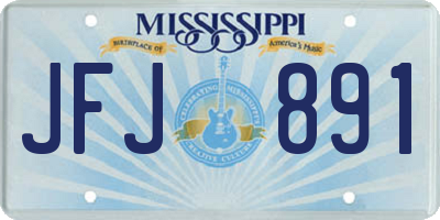 MS license plate JFJ891