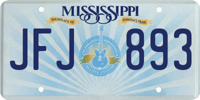 MS license plate JFJ893