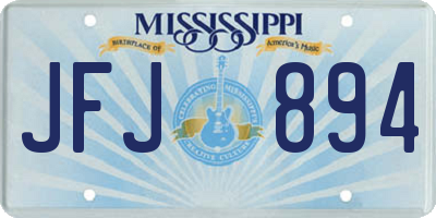 MS license plate JFJ894