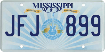 MS license plate JFJ899