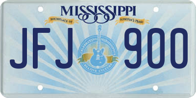 MS license plate JFJ900