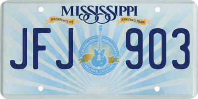 MS license plate JFJ903