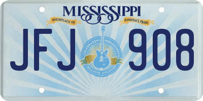 MS license plate JFJ908