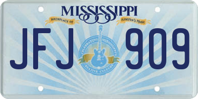 MS license plate JFJ909
