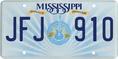 MS license plate JFJ910