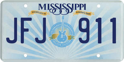 MS license plate JFJ911